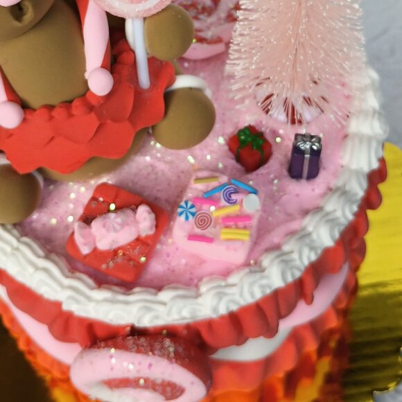 Gingerbread Christmas cake , faux sweets, fake bakes, party decor, photo prop - Picture 4 of 5